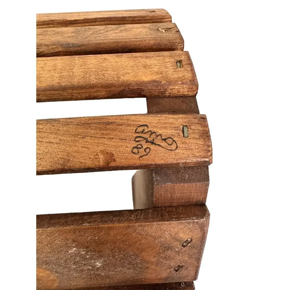 Handmade Wood Duck Slat Basket Cottage Core Grandma Core 9x7” signed